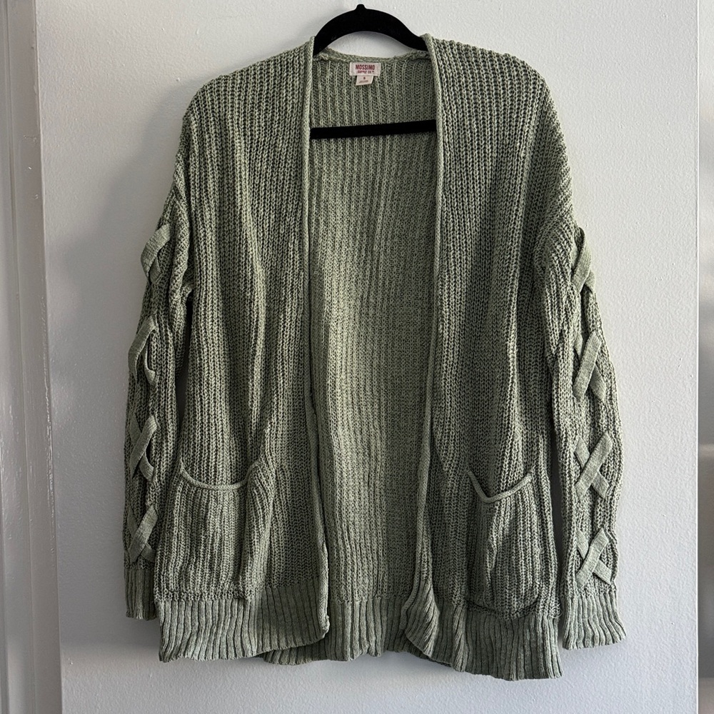 Mossimo Supply Co. Sage Cardigan with Braided Sleeves